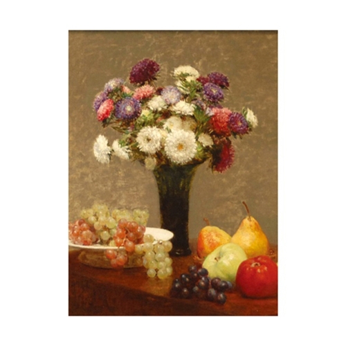 테이블 위의 과꽃과 과일 (10호)