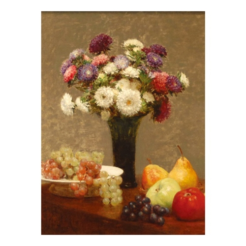 테이블 위의 과꽃과 과일 (프리미엄 15호)